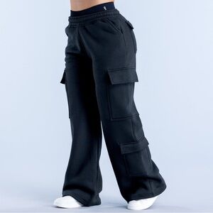 DFyne revive midnight black cargo sweatpants